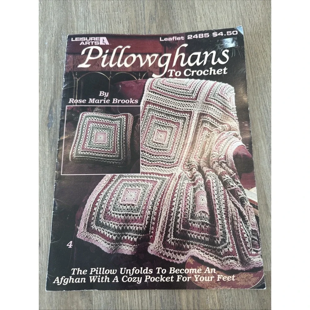 Leasure Arts Leaflet 2485 Pillowghaus To Crochet Book Rose Marie Brooks